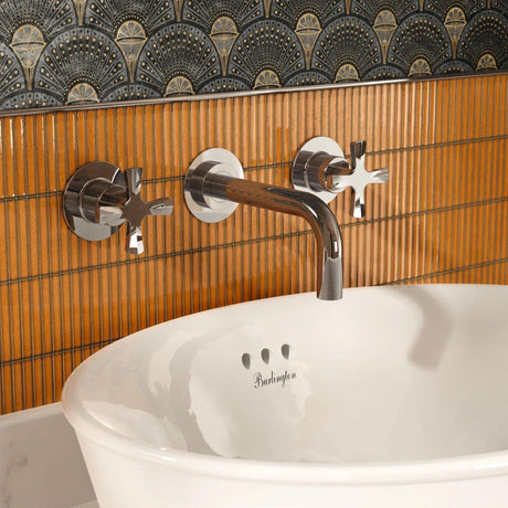 Burlington Wall Mounted Basin Tap Chrome Burlington Riviera Wall Mounted 3 Hole Basin Mixer Tap