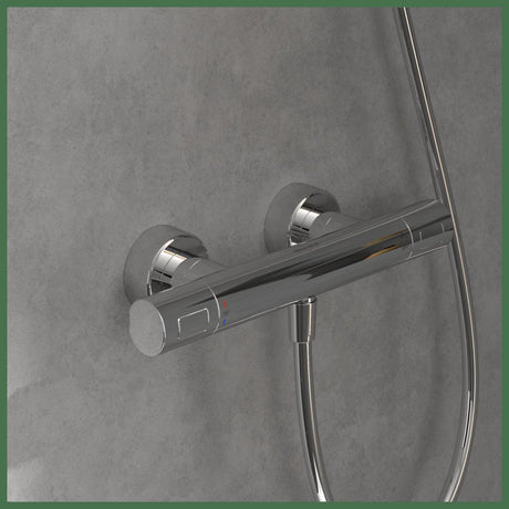Villeroy & Boch Exposed Shower Valve Villeroy & Boch Universal Thermostatic Round Bar Shower Valve in Chrome