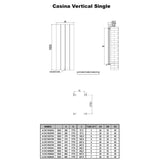 Reina Panel Radiator Reina Casina Vertical Aluminium Single Panel Radiator