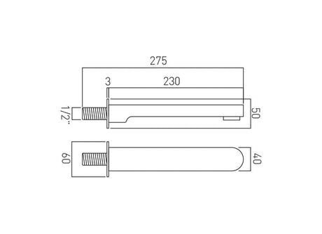 VADO Bath Spout Vado Life Bath Spout  - Chrome - LIF-140-C/P
