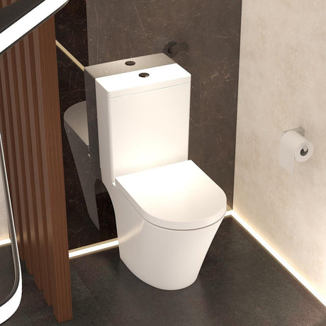 Imex Close Coupled Toilet Imex Arco Rimless Short Projection Open Back Close Coupled Toilet with Soft Close Seat