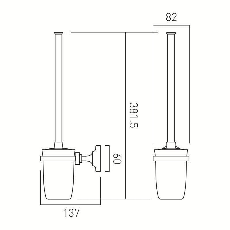 Vado Toilet Brush Booth & Co. Axbridge Wall Mounted Toilet Brush and Holder