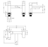 Aquarius Bathrooms Bath Mixer Aquarius Tetra 2-Hole Deck Mounted Bath Mixer Tap