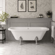 Aquarius Bathrooms Roll Top and Slipper Freestanding Bath Aquarius Timeless Freestanding Back To Wall Bath With Chrome Lions Paw Feet