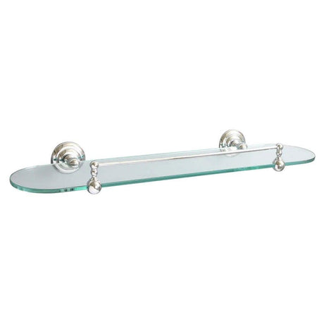 Miller Shelf Miller Richmond Traditional 500mm Glass Shelf with Guard Rail in Chrome