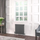 Eastbrook 600 x 608 / Electric Only Eastbrook Rivassa Traditional 3 Column Radiator in Matt Anthracite