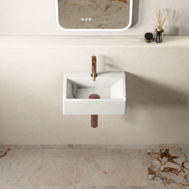 Crosswater Wall Hung Basin Crosswater Gerona 425mm Counterop or Wall Mounted Basin with 1 Tap Hole