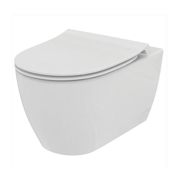 Ideal Standard Wall Hung Toilet Ideal Standard i.life O Wall Hung Rimless Toilet with HydroTwist Flush and Soft Close Seat