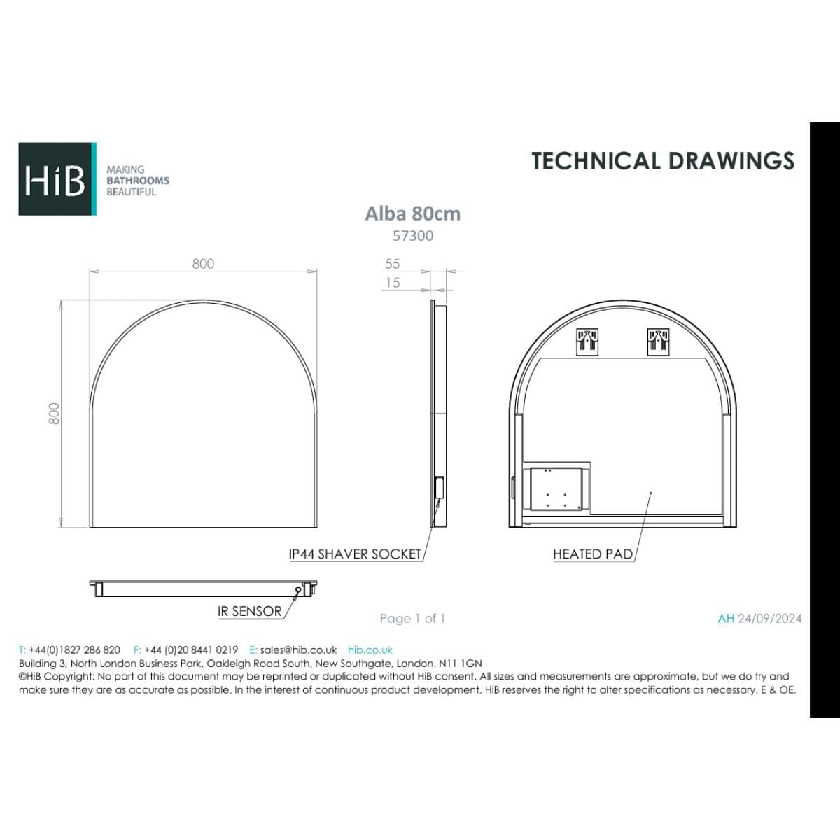 hib. Illuminated Mirror hib. Alba Arch LED Illuminated Mirror