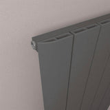 Eastbrook Panel Radiator Eastbrook Peretti Straight Vertical Aluminium Radiator in Matt Anthracite