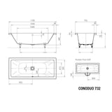 Kaldewei Double Ended Bath Kaldewei Conoduo Double Ended Steel Bath with Leg Set