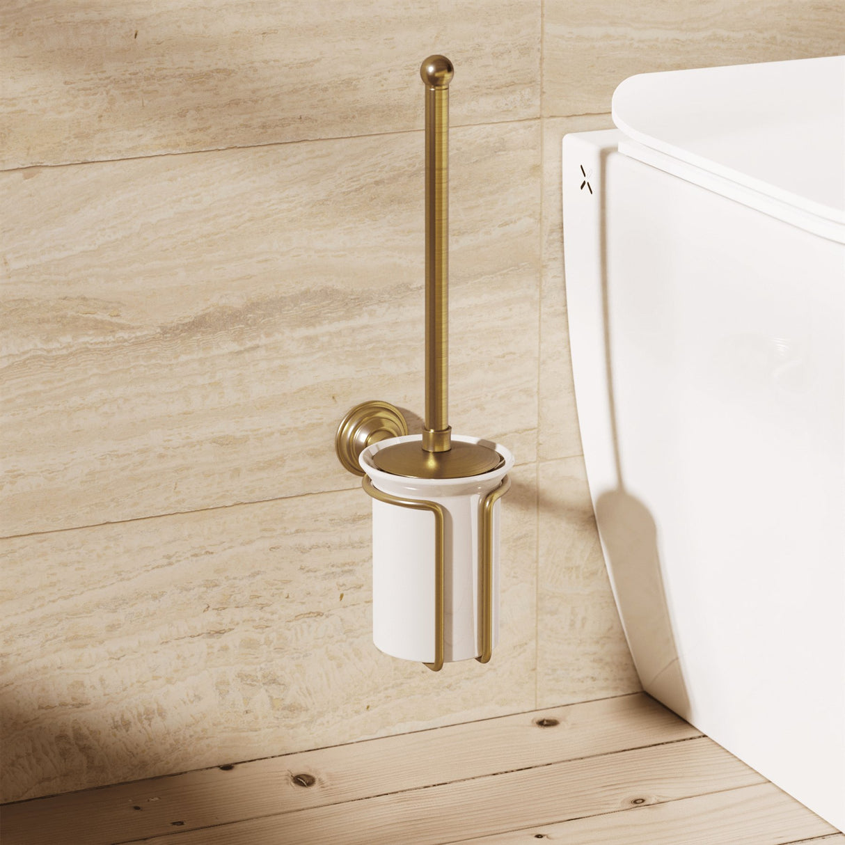 Crosswater Toilet Brush Brushed Brass Crosswater Belgravia Toilet Brush and Holder