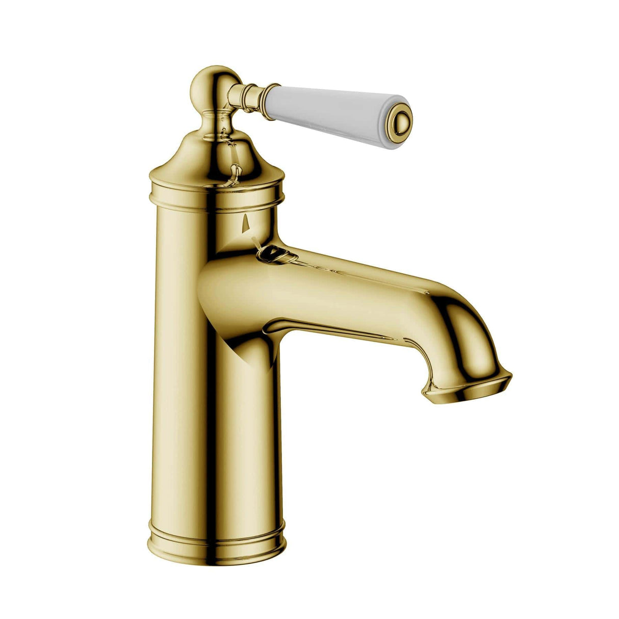 JTP Mono Basin Tap Polished Gold JTP Grosvenor Single Lever Basin Mixer Tap with Clicker Waste