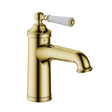 JTP Mono Basin Tap Polished Gold JTP Grosvenor Single Lever Basin Mixer Tap with Clicker Waste