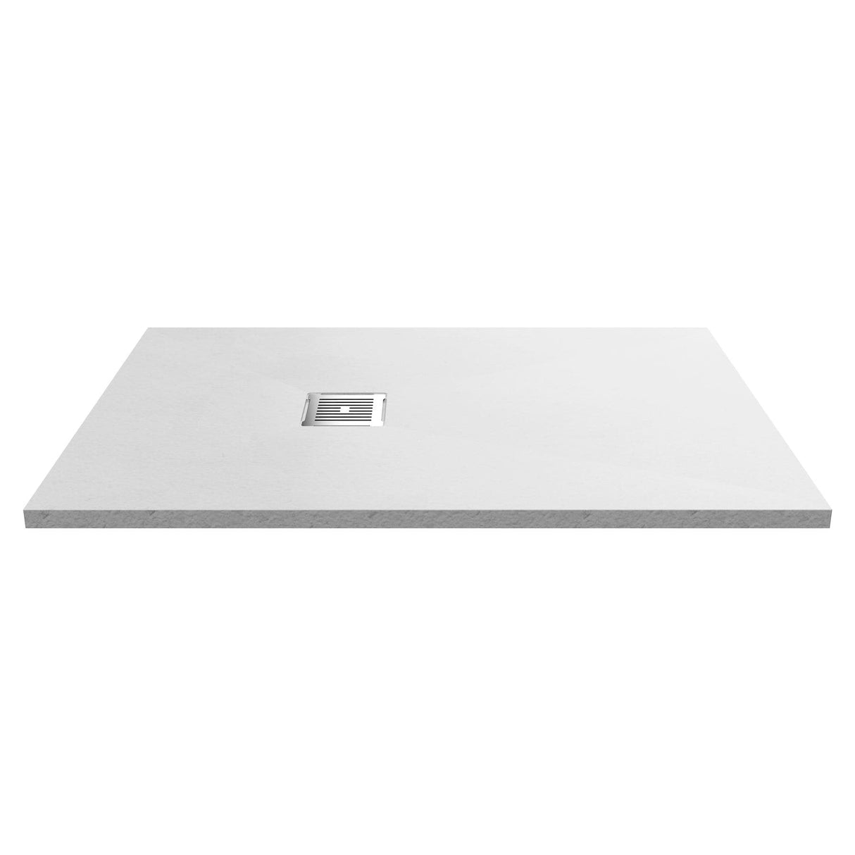 UK Bathroom Store Rectangle Shower Tray Aquarius Urbano Slimline 33mm Slate Effect Rectangular Stone Resin Shower Tray in White Slate