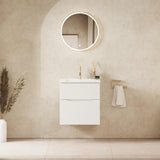 Crosswater Wall Mounted Vanity Unit 500mm / White Gloss Crosswater Glide II Wall Mounted Two Drawer Vanity Unit with Basin