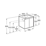 Roca Wall Mounted Vanity Unit Roca Tenet 600mm Wall Mounted Two Door Vanity Unit with Basin