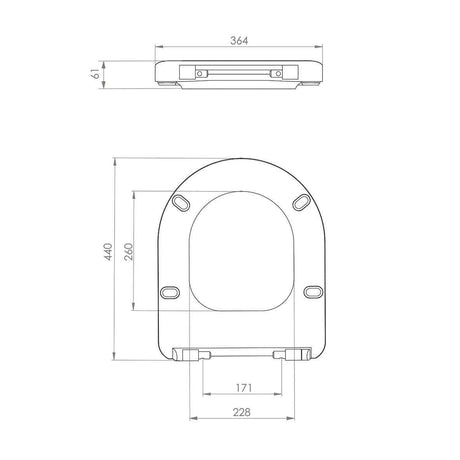 Saneux Toilet Seat Saneux Uni Slimline Soft Close, Quick Release Toilet Seat