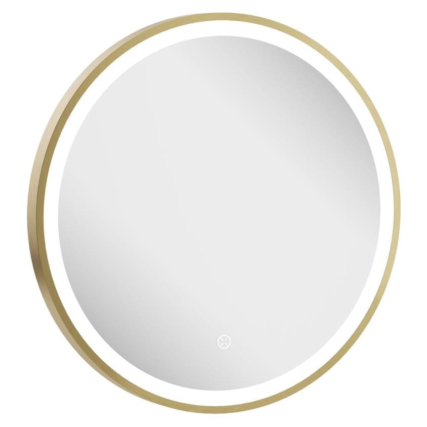 Crosswater Illuminated Mirror 500mm / Brushed Brass Crosswater Infinity Round Framed LED Illuminated Mirror