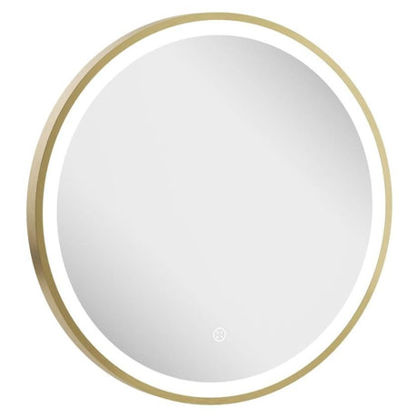 Crosswater Illuminated Mirror 500mm / Brushed Brass Crosswater Infinity Round Framed LED Illuminated Mirror