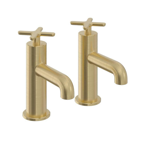Heritage Pillar Bath Tap Brushed Brass Heritage Salcombe Bath Pillar Taps (Pair)