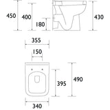 Heritage Back To Wall Toilet Heritage Caversham 600mm WC Unit, Cistern, Clinton Back to Wall Toilet and Soft Close Seat Bundle