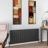 Eastbrook Panel Radiator 600 x 1420 / Central Heating Eastbrook Charlton Horizontal Aluminium Designer Radiator in Matt Anthracite