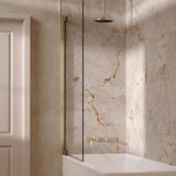 UK Bathroom Store Concealed Shower Set Brushed Brass / Ceiling Arm / 200mm Crosswater Module Shower Set 3 with Fixed Overhead Shower and Bath Spout