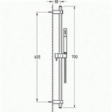 Imex Shower Riser Rail Imex Levo Riser Rail Kit with Single Function Shower Handset and Hose in Chrome