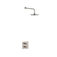 Burlington Concealed Shower Set Brushed Nickel Burlington Guild Square 1 Outlet, 2 Handle Concealed Thermostatic Shower Valve with Fixed Shower Arm and Head