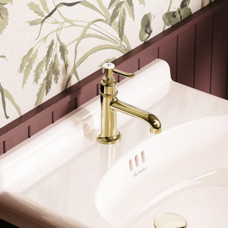 Burlington Mono Basin Tap Gold Burlington Guild Lever Mono Basin Mixer Tap