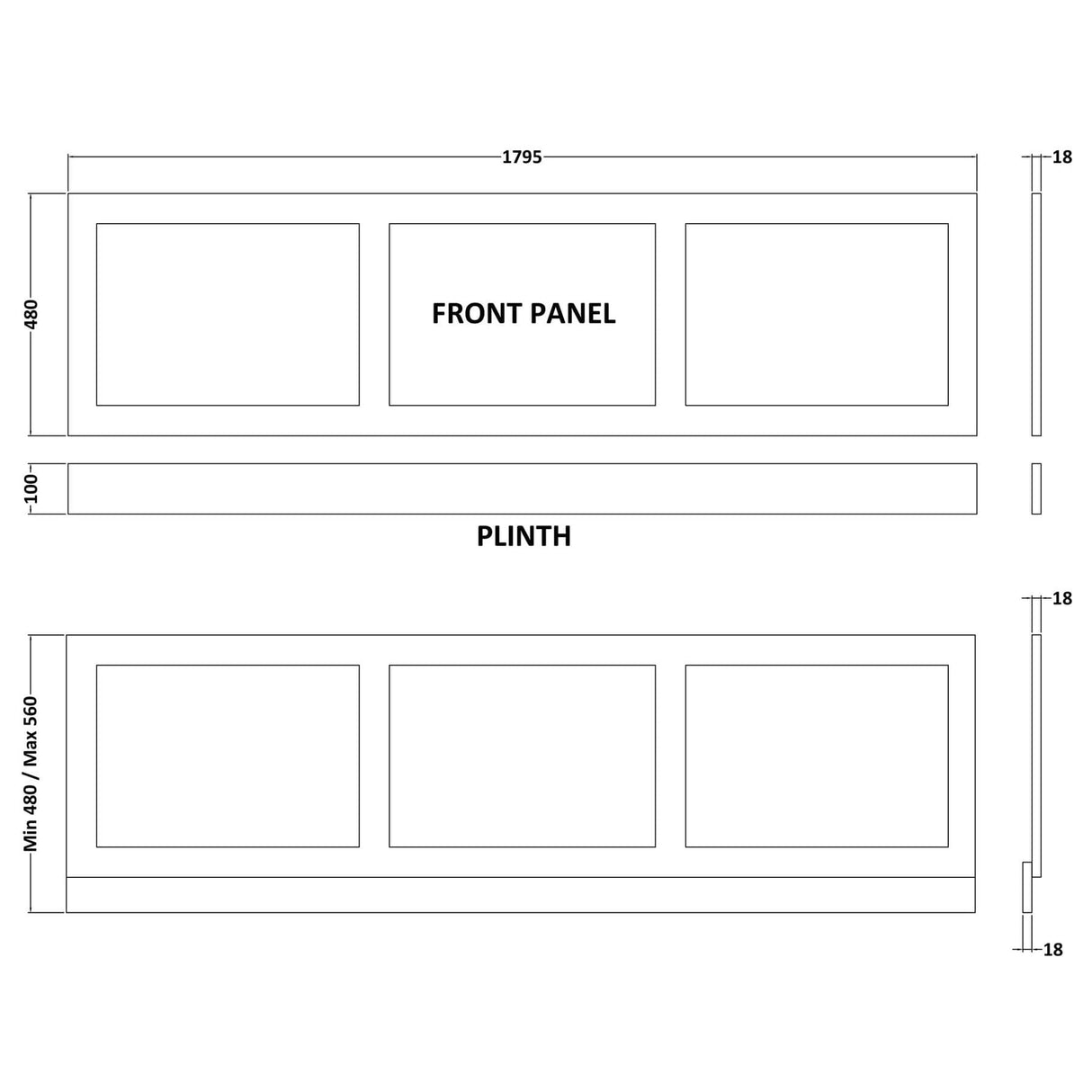 Aquarius Bathrooms Bath Panel Aquarius Halite Waterproof Traditional Shaker Front Bath Panel in White Gloss