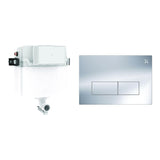 Crosswater Concealed Cistern MPRO Steel Plate in Chrome Crosswater Dual Flush Concealed Cistern Set with Flush Plate - 414 x 143 x 387mm