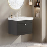 Aquarius Wall Mounted Vanity Unit Aquarius Leighton 600mm Wall Mounted One Drawer Vanity Unit with Basin