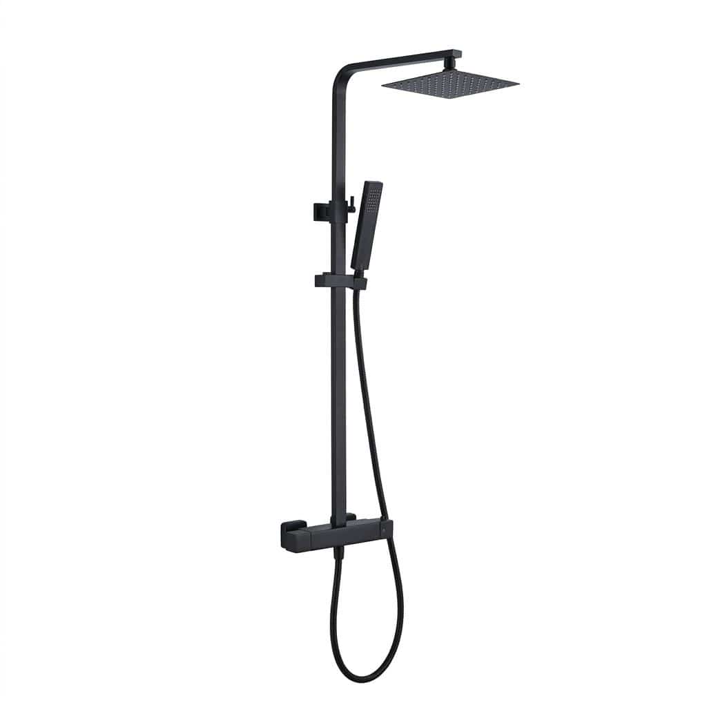 Aquarius Bathrooms Exposed Shower Set Aquarius RainLux Cool Touch Adjustable Square Exposed Shower Valve and Kit