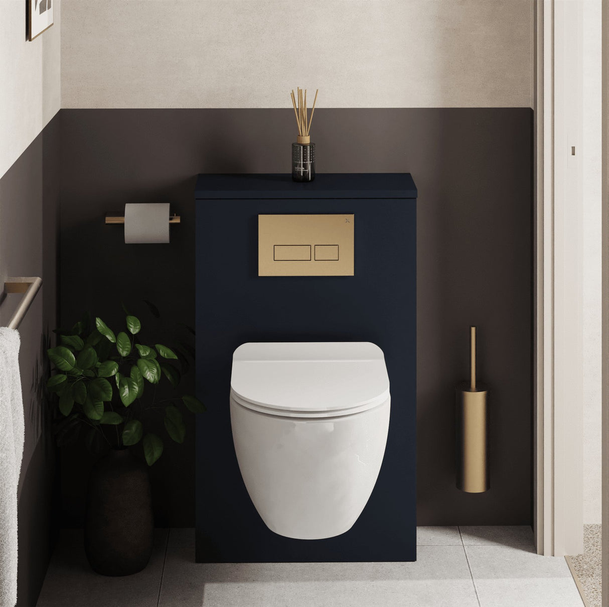 Crosswater WC Back To Wall Unit Indigo Blue Crosswater WC Unit - 545mm Wide