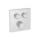 Roca Concealed Shower Set Roca T-3000 Square Switch Thermostatic Concealed Shower Valve with Rainshower Head, Shower Handset and Slide Rail Set