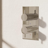 Crosswater Concealed Shower Valve Chrome Crosswater MPRO 2 Outlet, 2 Handle Portrait Concealed Thermostatic Shower Valve (Shower/Handset)