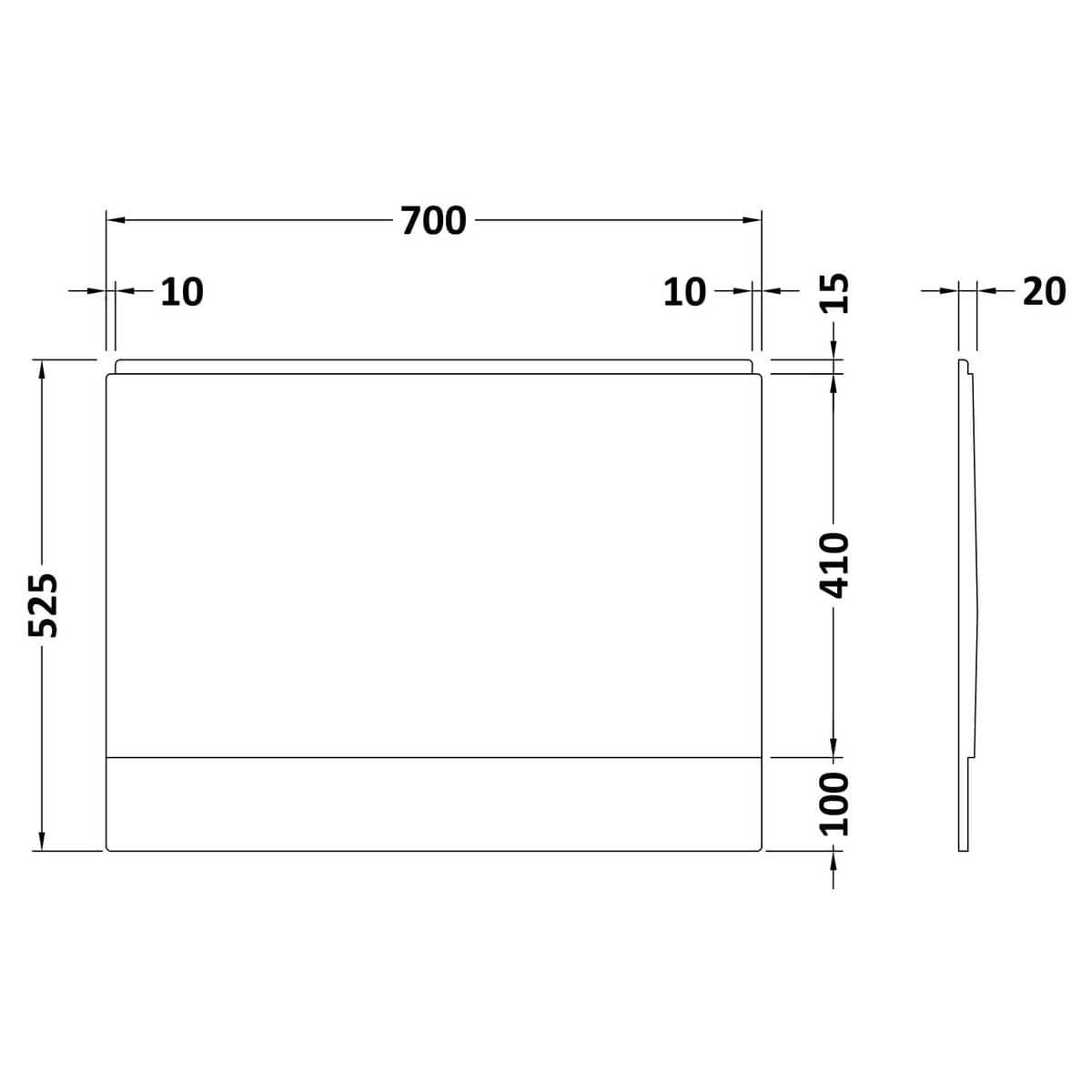 Aquarius Bathrooms Bath Panel Aquarius Urbano Standard Bath End Panel in White