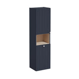 VitrA Storage Unit Matt Dark Blue / Left VitrA Root Groove Wall Mounted Storage Cabinet with Open Shelf and Laundry Basket 1500 x 420mm