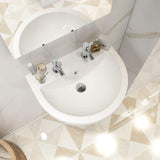 Imex Pedestal Basin Imex Ivo 560mm 2 Tap Hole Basin in White