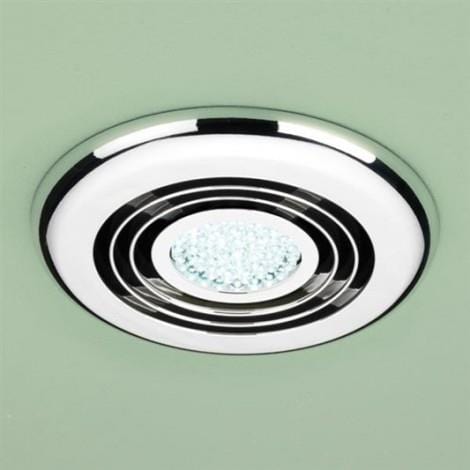 HiB Inline Turbo Fan Chrome / Cool White LED HiB Turbo Wet Room Inline Ceiling Fan