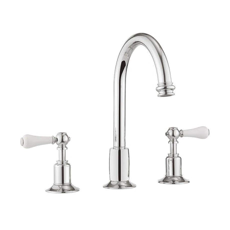 Crosswater 3 Tap Hole Basin Set Crosswater Belgravia Lever 3 Hole Basin Mixer Tap with Pop-Up Waste in Chrome