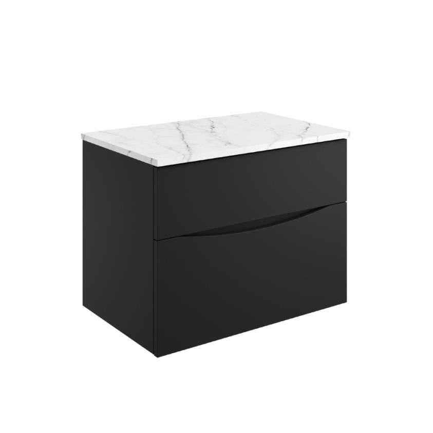 Crosswater Wall Mounted Vanity Unit Crosswater Glide II Wall Mounted Two Drawer Vanity Unit with Worktop