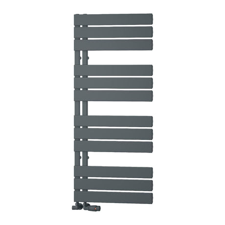 Reina Designer Towel Radiator 1190 x 500mm / Anthracite Reina Vada Vertical Aluminium Central Heating Towel Rail