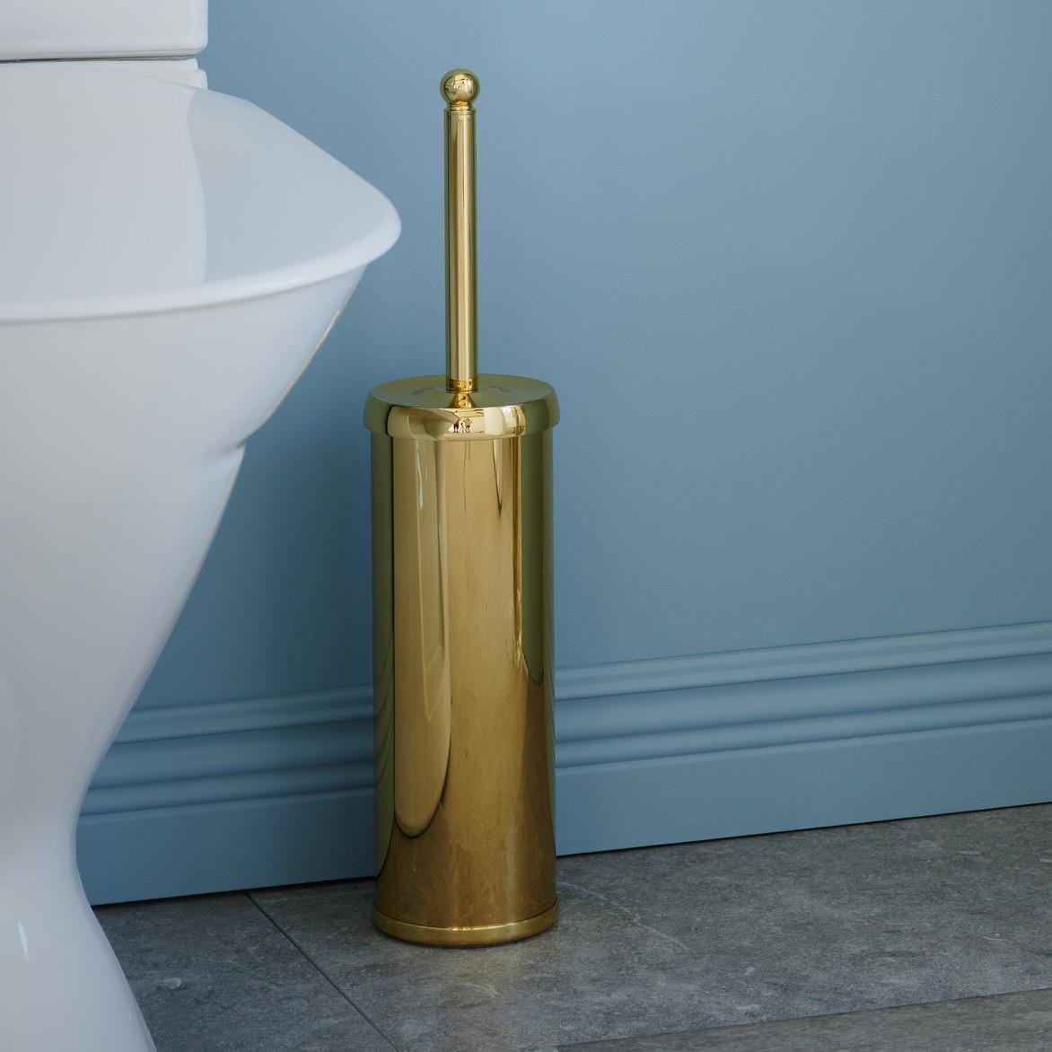 Smedbo Toilet Brush Polished Brass Smedbo Villa Traditional Freestanding Toilet Brush and Holder