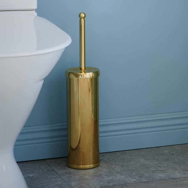 Smedbo Toilet Brush Polished Brass Smedbo Villa Traditional Freestanding Toilet Brush and Holder