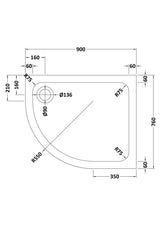 Aquarius Quadrant Shower Tray Aquarius Urbano Offset Quadrant 45mm Stone Resin Shower Tray in White