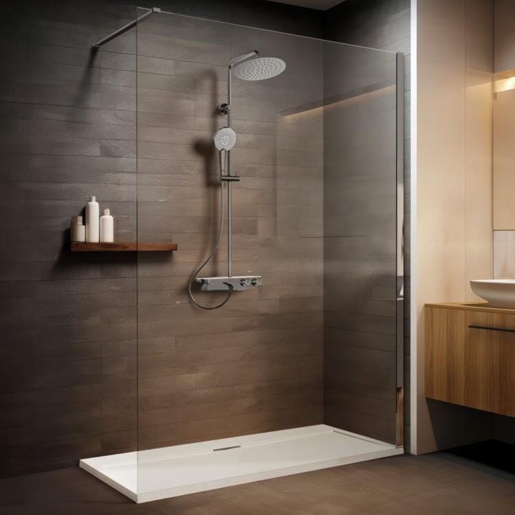 Ideal Standard Exposed Shower Set Ideal Standard Ceratherm S200 Exposed Thermostatic Shower Valve Set with Showerhead, Adjustable Riser, Handset and Shelf in Chrome