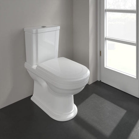 Villeroy & Boch Close Coupled Toilet White Wood - Soft Close Villeroy & Boch Hommage Traditional Close Coupled Toilet with Seat